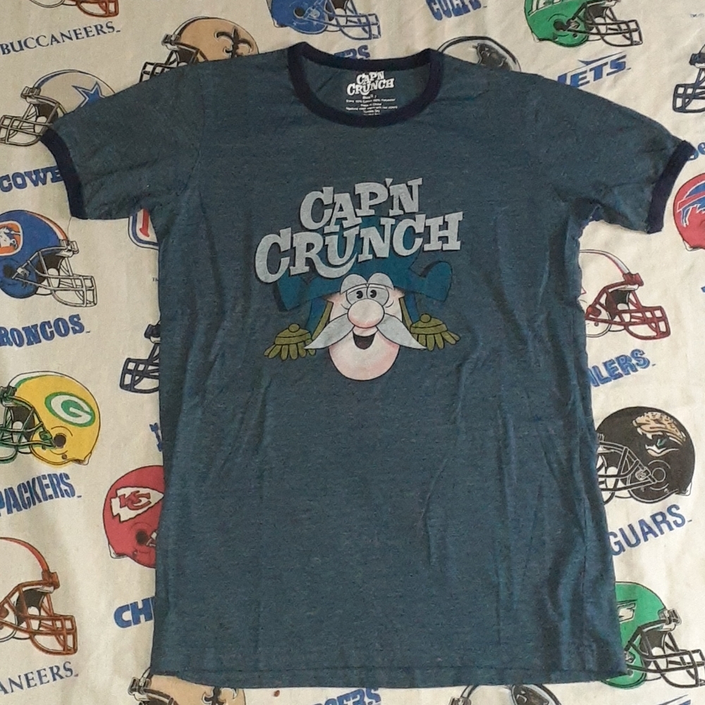Cap'n Crunch Ringer Shirt Cereal Tee Capn Captain Breakfast